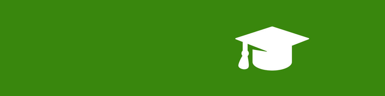 Banner JenV Academie groen met academisch hoedje